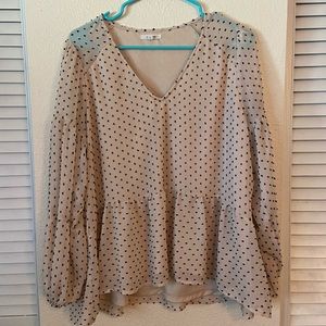 Texture Polka Dot Blouse